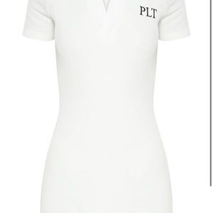 Plt white dress with black letters